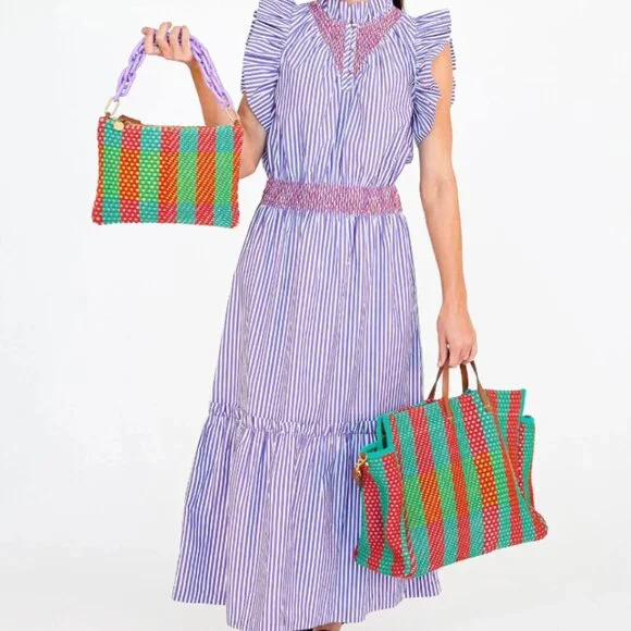 Clare V. Dark Lilac Purple Resin Link Shortie Bag Strap - Picture 4 of 4